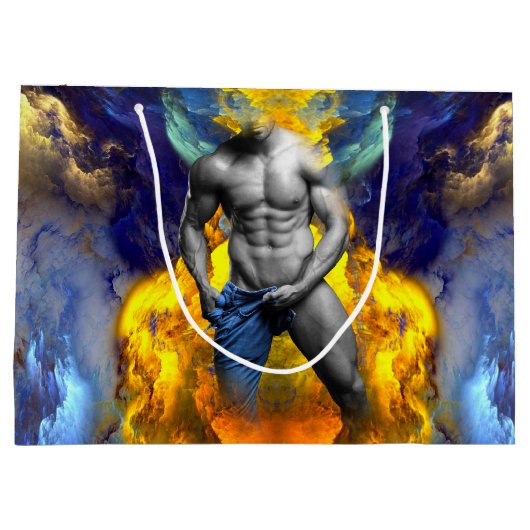 SlipperyJoe's Man Dampfschienenlose abs-Sechspack- Große Geschenktüte (Rückseite)