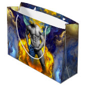 SlipperyJoe's Man Dampfschienenlose abs-Sechspack- Große Geschenktüte (Rückseite Schrägansicht)