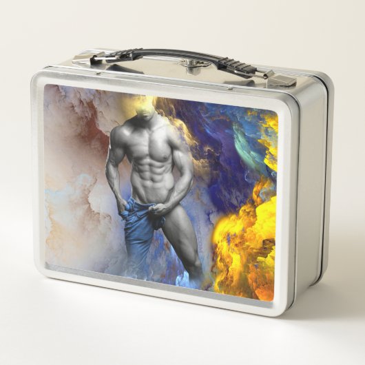 SlipperyJoe's Man Dampfschienenlose abs-Sechspack- Metall Brotdose (Rückseite)