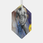 SlipperyJoe's Man Dampfschienenlose abs-Sechspack- Ornament Aus Glas (Vorderseite Rechts)