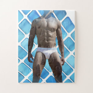 SlipperyJoe's Man underwear 6-pack chest abs male Puzzle