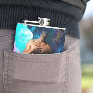 SlipperyJoe's Man-Unterwäsche-Wölbung lila blaue A Flachmann