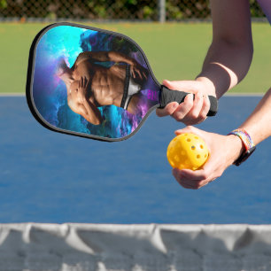 SlipperyJoe's Man-Unterwäsche-Wölbung lila blaue A Pickleball Schläger