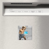 SlipperyJoe's Mann in einem Handtuch, weiße Raummu Magnet (In Situ (Geschirrspüler))