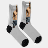 SlipperyJoe's Mann in einem Handtuch, weiße Raummu Socken (Rechts)
