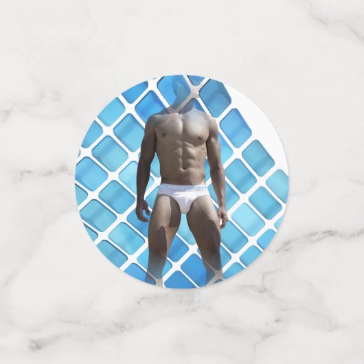 SlipperyJoe's Mann Unterwäsche 6-Pack Brustkorb mä Konfetti (Klein Vorderseite)