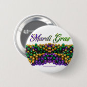 SlipperyJoe's Mardi Gras Bead Necklaces lila gol Button (Vorne & Hinten)