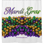 SlipperyJoe's Mardi Gras Bead Necklaces lila gol Duschvorhang (Vorderseite)