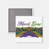SlipperyJoe's Mardi Gras Bead Necklaces lila gol Magnet (Vorderseite/Rückseite)