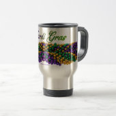 SlipperyJoe's Mardi Gras Bead Necklaces lila gol Reisebecher (VorderseiteRechts)