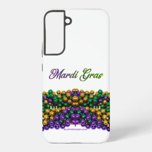 SlipperyJoe's Mardi Gras Bead Necklaces lila gol Samsung Galaxy Hülle