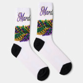 SlipperyJoe's Mardi Gras Bead Necklaces lila gol Socken (Rechts)