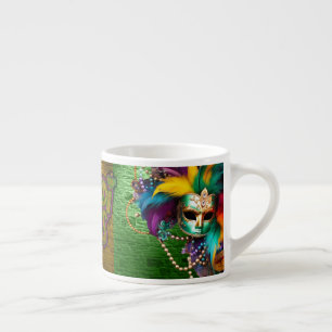 SlipperyJoe's Mardi Gras Bead Necklaces verdoppelt Espressotasse