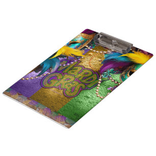 SlipperyJoe's Mardi Gras Bead Necklaces verdoppelt Klemmbrett