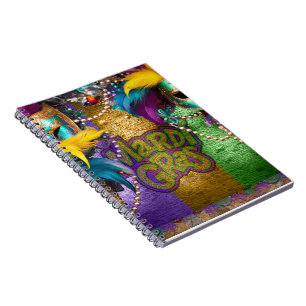 SlipperyJoe's Mardi Gras Bead Necklaces verdoppelt Notizblock