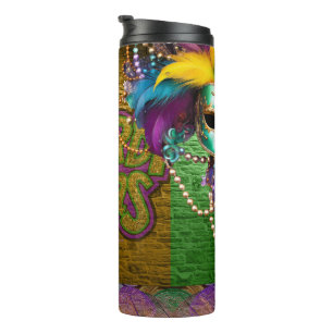 SlipperyJoe's Mardi Gras Bead Necklaces verdoppelt Thermosbecher