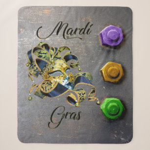 SlipperyJoe's Mardi Gras Feier Dekorative Ve Sherpadecke