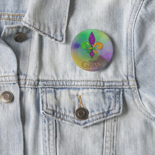 SlipperyJoe's Mardi Gras Festival glittery fleur-d Button (Beispiel)