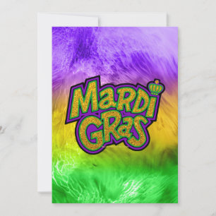 SlipperyJoe's Mardi Gras Festival lila grünes Yel Feiertagskarte