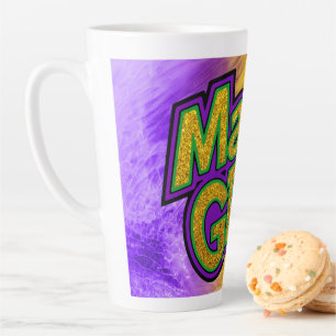 SlipperyJoe's Mardi Gras Festival lila grünes Yel Milchtasse