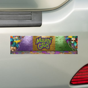 SlipperyJoe's Mardi-Gras-Grafikdoppelbänder Autoaufkleber