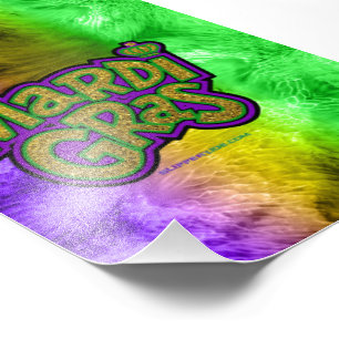 SlipperyJoe's Mardi Gras Kronen lila Goldgrün w Fotodruck