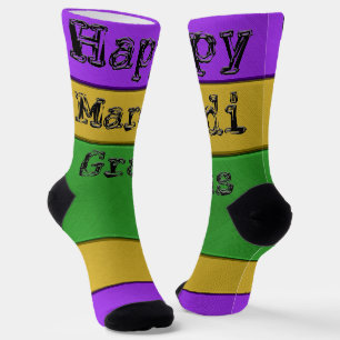 SlipperyJoe's Mardi Gras lila goldgrünes Metall s Socken