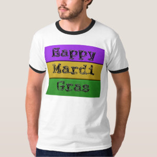 SlipperyJoe's Mardi Gras lila goldgrünes Metall s T-Shirt