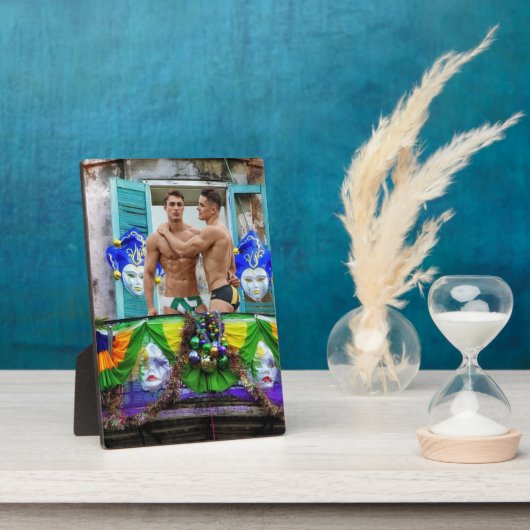 SlipperyJoe's Mardi Gras Männer lila goldgrüner Ba Fotoplatte (Seite)