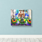 SlipperyJoe's Mardi Gras Männer lila goldgrüner Ba Leinwanddruck (Insitu (Holzboden))