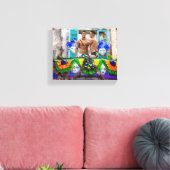 SlipperyJoe's Mardi Gras Männer lila goldgrüner Ba Leinwanddruck (Insitu (Wohnzimmer))