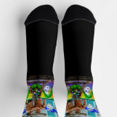 SlipperyJoe's Mardi Gras Männer lila goldgrüner Ba Socken (Oben)