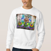 SlipperyJoe's Mardi Gras Männer lila goldgrüner Ba Sweatshirt (Vorderseite)