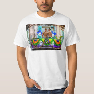 SlipperyJoe's Mardi Gras Männer lila goldgrüner Ba T-Shirt