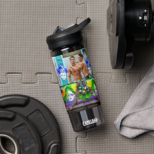 SlipperyJoe's Mardi Gras Männer lila goldgrüner Ba Trinkflasche