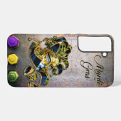 SlipperyJoe's Mardi Gras Mask lila goldgrünes Bl Samsung Galaxy Hülle (Rückseite (Horizontal))