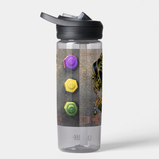 SlipperyJoe's Mardi Gras Mask lila goldgrünes Bl Trinkflasche (Rechts)