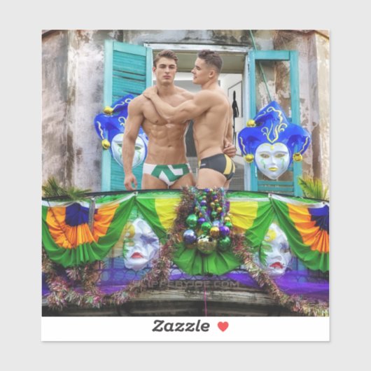 SlipperyJoe's Mardi Gras maskiert Perlendekoration Aufkleber (Blatt)