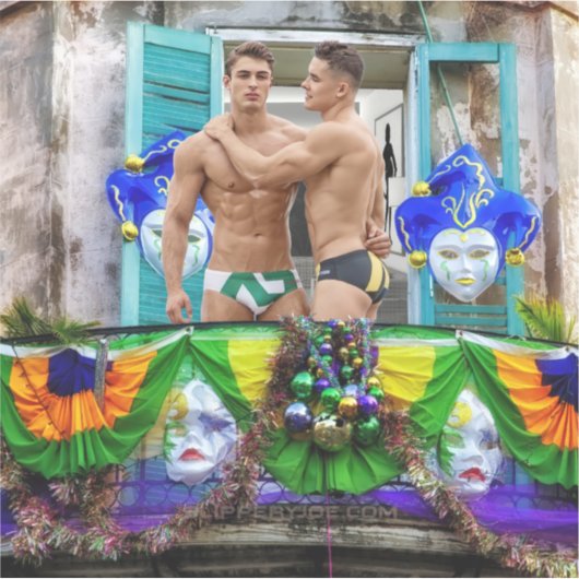 SlipperyJoe's Mardi Gras maskiert Perlendekoration Aufkleber (Vorderseite)