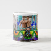 SlipperyJoe's Mardi Gras maskiert Perlendekoration Jumbo-Tasse (Vorderseite)