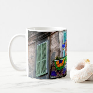 SlipperyJoe's Mardi Gras maskiert Perlendekoration Kaffeetasse