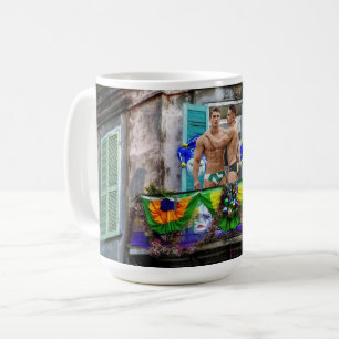 SlipperyJoe's Mardi Gras maskiert Perlendekoration Kaffeetasse