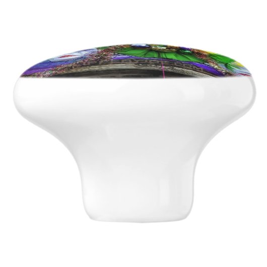 SlipperyJoe's Mardi Gras maskiert Perlendekoration Keramikknauf (Seitenansicht)