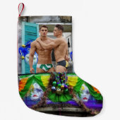 SlipperyJoe's Mardi Gras maskiert Perlendekoration Kleiner Weihnachtsstrumpf (Vorderseite)