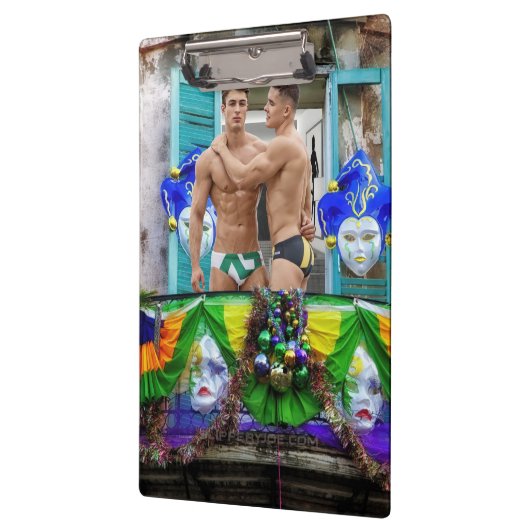 SlipperyJoe's Mardi Gras maskiert Perlendekoration Klemmbrett (Links)