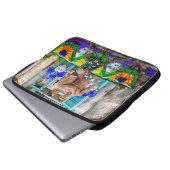 SlipperyJoe's Mardi Gras maskiert Perlendekoration Laptopschutzhülle (Vorne Knopf)