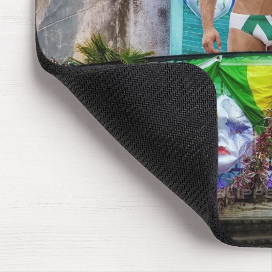 SlipperyJoe's Mardi Gras maskiert Perlendekoration Mousepad (Ecke)
