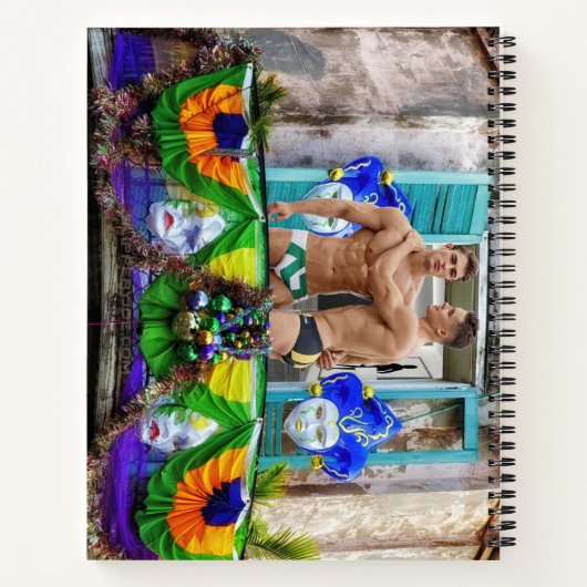 SlipperyJoe's Mardi Gras maskiert Perlendekoration Notizblock (Rückseite)