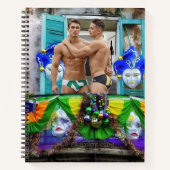 SlipperyJoe's Mardi Gras maskiert Perlendekoration Notizblock (Vorderseite)