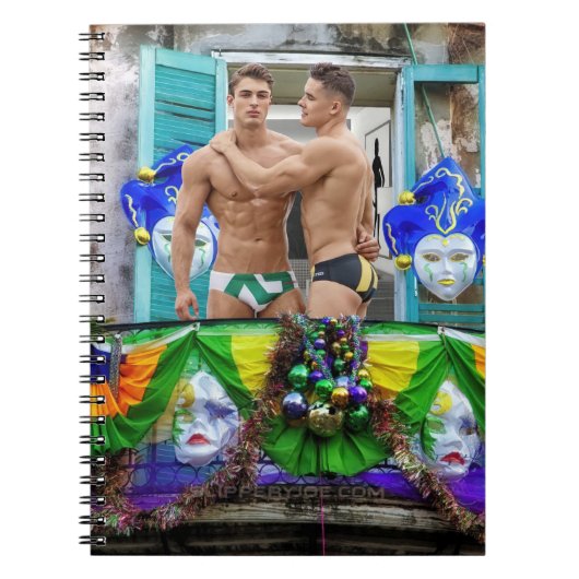 SlipperyJoe's Mardi Gras maskiert Perlendekoration Notizblock (Vorderseite)